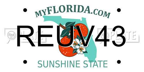 REUV43 Florida License Plate