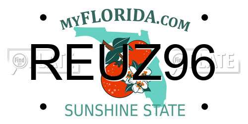 REUZ96 Florida License Plate
