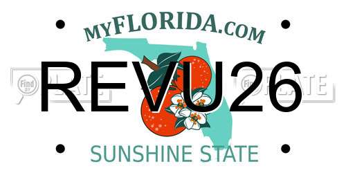 REVU26 Florida License Plate