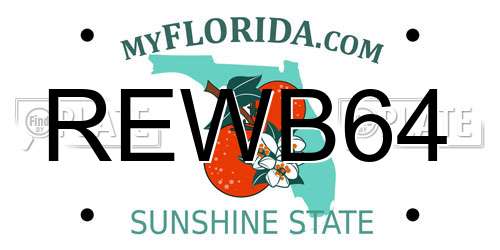 REWB64 Florida License Plate