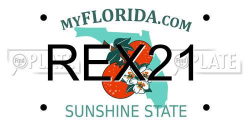REX21 Florida License Plate