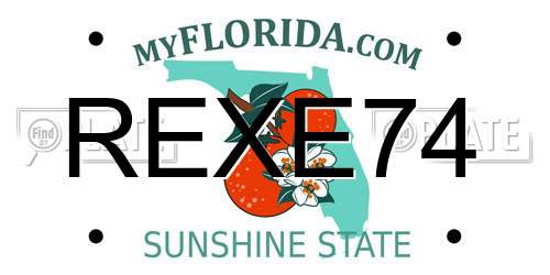 REXE74 Florida License Plate
