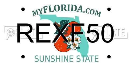 REXF50 Florida License Plate