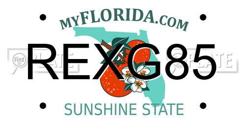 REXG85 Florida License Plate