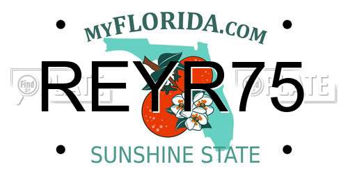 REYR75 Florida License Plate