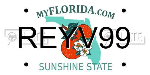 REYV99 Florida License Plate