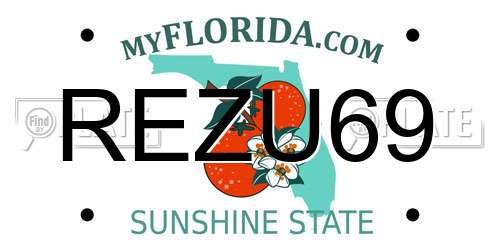 REZU69 Florida License Plate