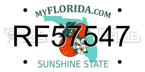 RF57547 Florida License Plate