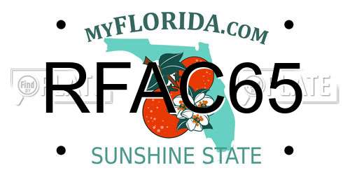 RFAC65 Florida License Plate