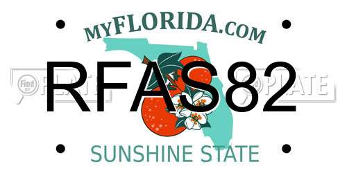 RFAS82 Florida License Plate