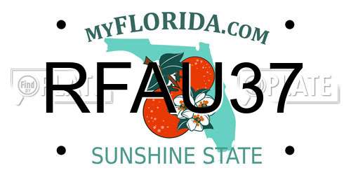 RFAU37 Florida License Plate