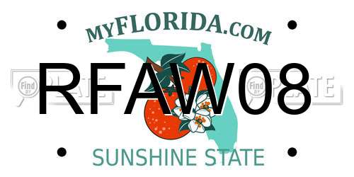 RFAW08 Florida License Plate