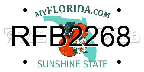 RFB2268 Florida License Plate