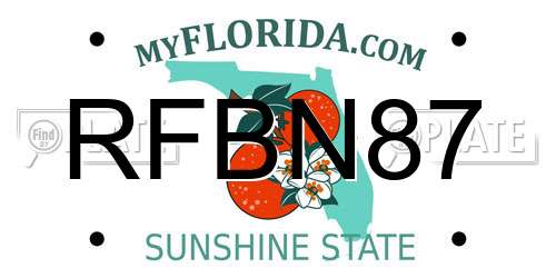 RFBN87 Florida License Plate