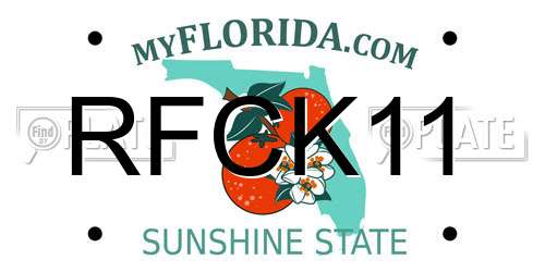 RFCK11 Florida License Plate