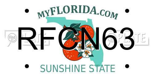 RFCN63 Florida License Plate