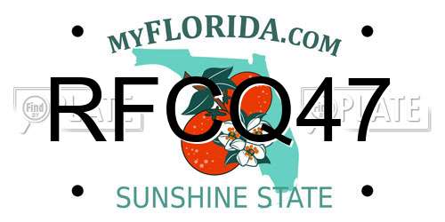 RFCQ47 Florida License Plate