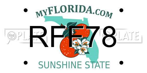 RFF78 Florida License Plate