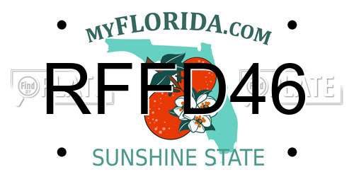 RFFD46 Florida License Plate