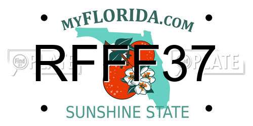 RFFF37 Florida License Plate