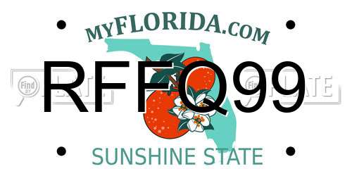 RFFQ99 Florida License Plate