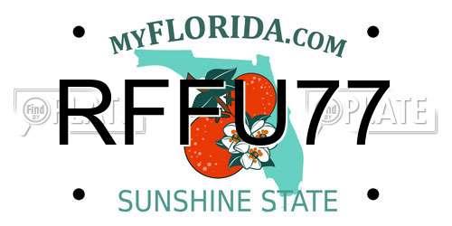 RFFU77 Florida License Plate
