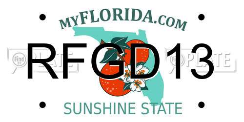 RFGD13 Florida License Plate