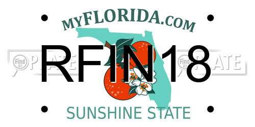 RFIN18 Florida License Plate