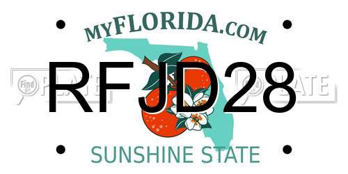 RFJD28 Florida License Plate