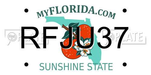 RFJU37 Florida License Plate