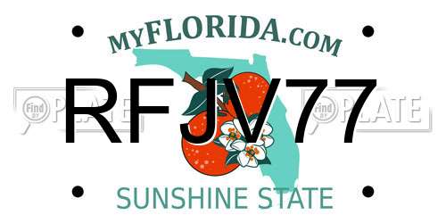RFJV77 Florida License Plate