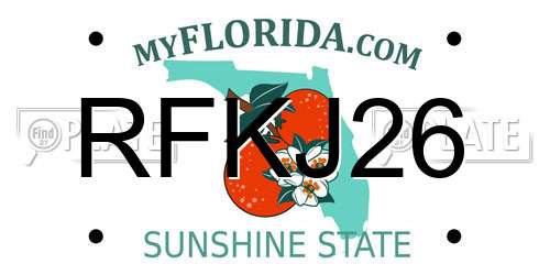 RFKJ26 Florida License Plate