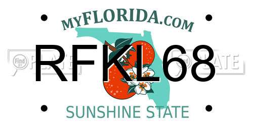 RFKL68 Florida License Plate