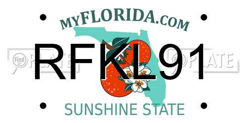 RFKL91 Florida License Plate