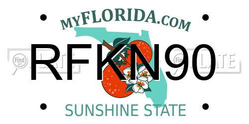 RFKN90 Florida License Plate