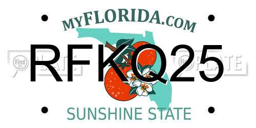 RFKQ25 Florida License Plate