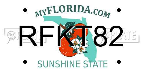 RFKT82 Florida License Plate