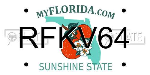 RFKV64 Florida License Plate
