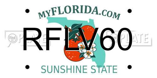 RFLV60 Florida License Plate