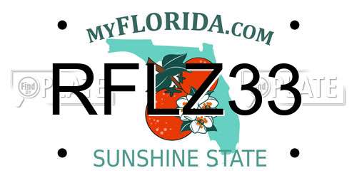 RFLZ33 Florida License Plate