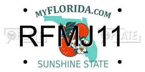 RFMJ11 Florida License Plate