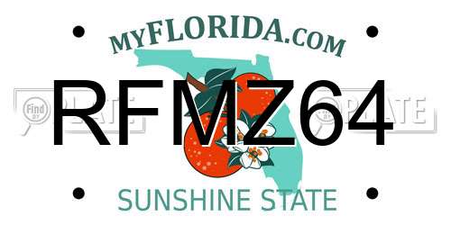 RFMZ64 Florida License Plate