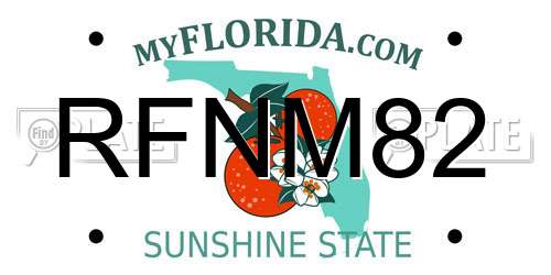 RFNM82 Florida License Plate