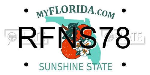 RFNS78 Florida License Plate