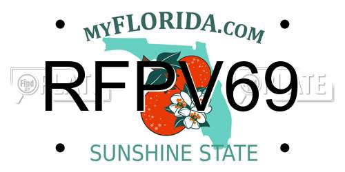 RFPV69 Florida License Plate