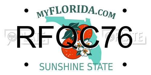 RFQC76 Florida License Plate