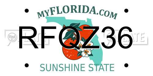 RFQZ36 Florida License Plate