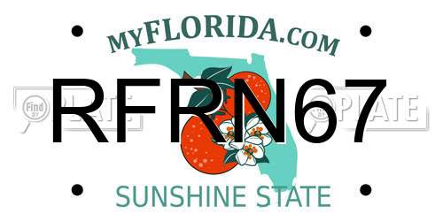 RFRN67 Florida License Plate