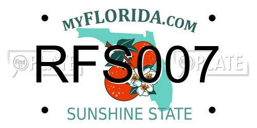 RFS007 Florida License Plate