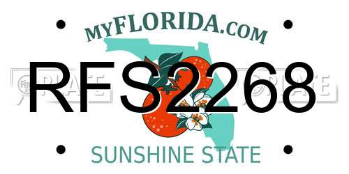 RFS2268 Florida License Plate